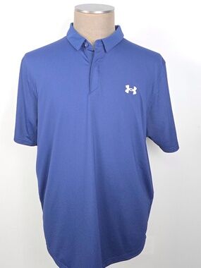 Under Armour Iso-Chill Men's Polo Shirt Navy Blue Loose Fit Size XXL 2XL